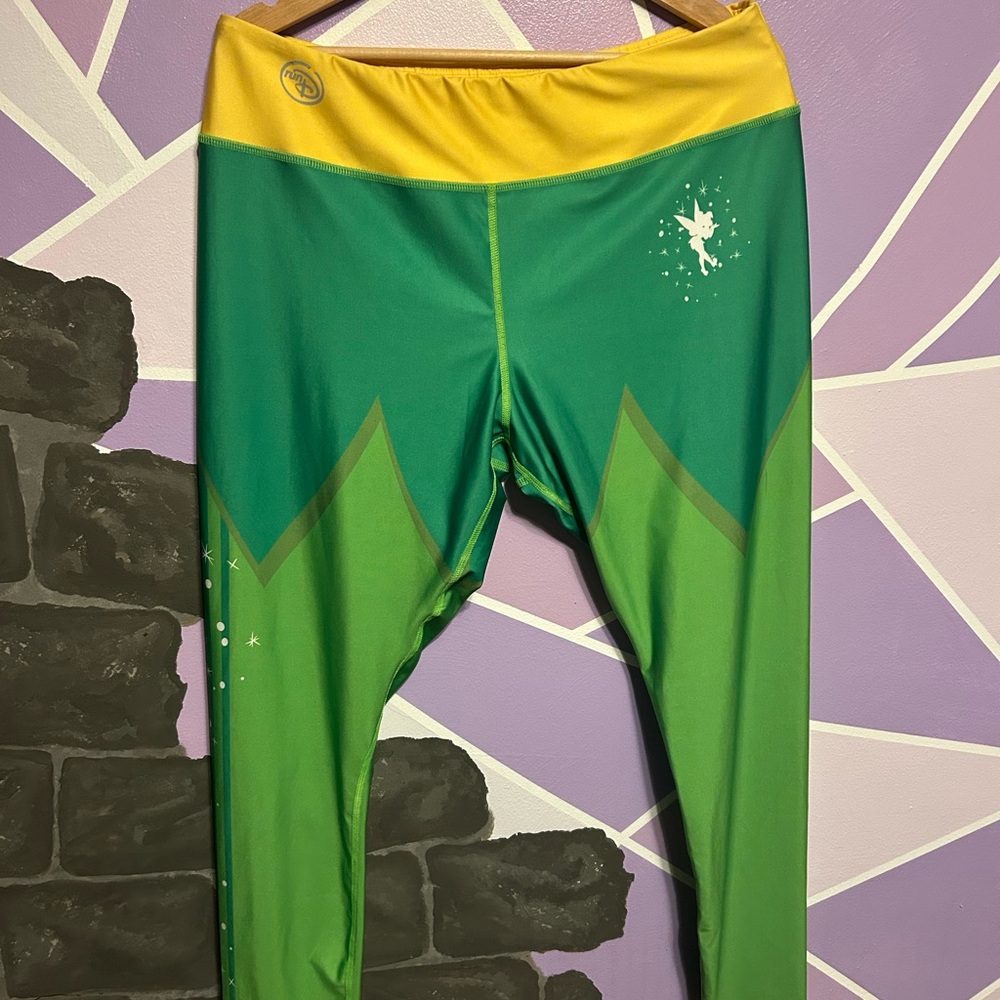 RunDisney Tinkerbell Green and Yellow  leggings